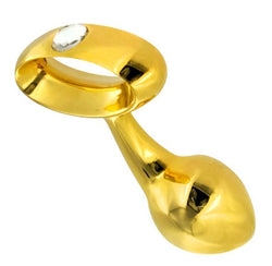 Gold Prostate Plug with Diamond Gem