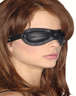 Blacked Out Padded Leather Blindfold