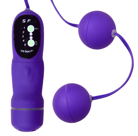 5 Function Purple Vibrating Pleasure Beads