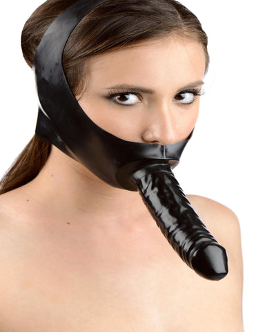 Latex Face Fucker Strap On Mask