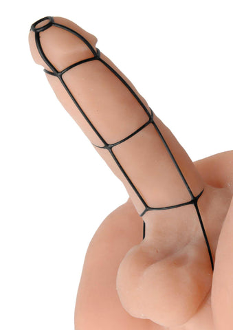 Silicone Cock Cage Texture Sleeve- Pink