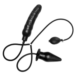 Deuce Double Penetration Inflatable Dildo and Anal Plug