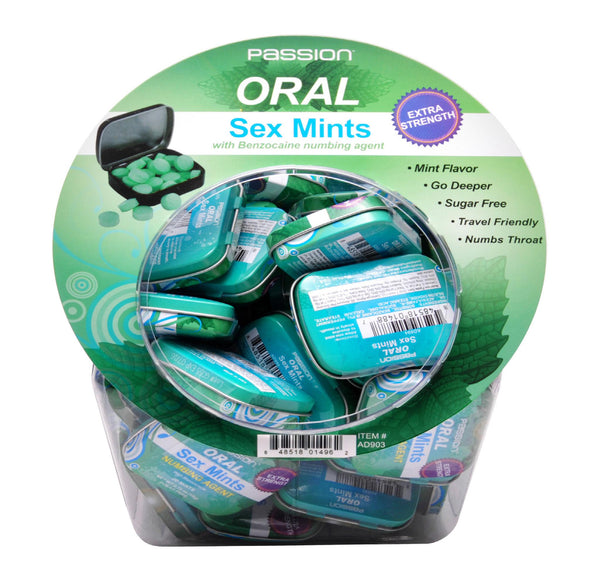 Oral Sex Mints with Numbing Agent Retail Fishbowl Display- 60 Piece Display
