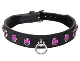 Leather Rhinestone Collar- Diamond