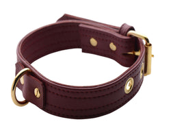 Strict Leather Luxury Burgundy Locking Collar