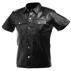 Lambskin Leather Police Shirt - Small