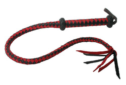 Premium Red and Black Leather Whip